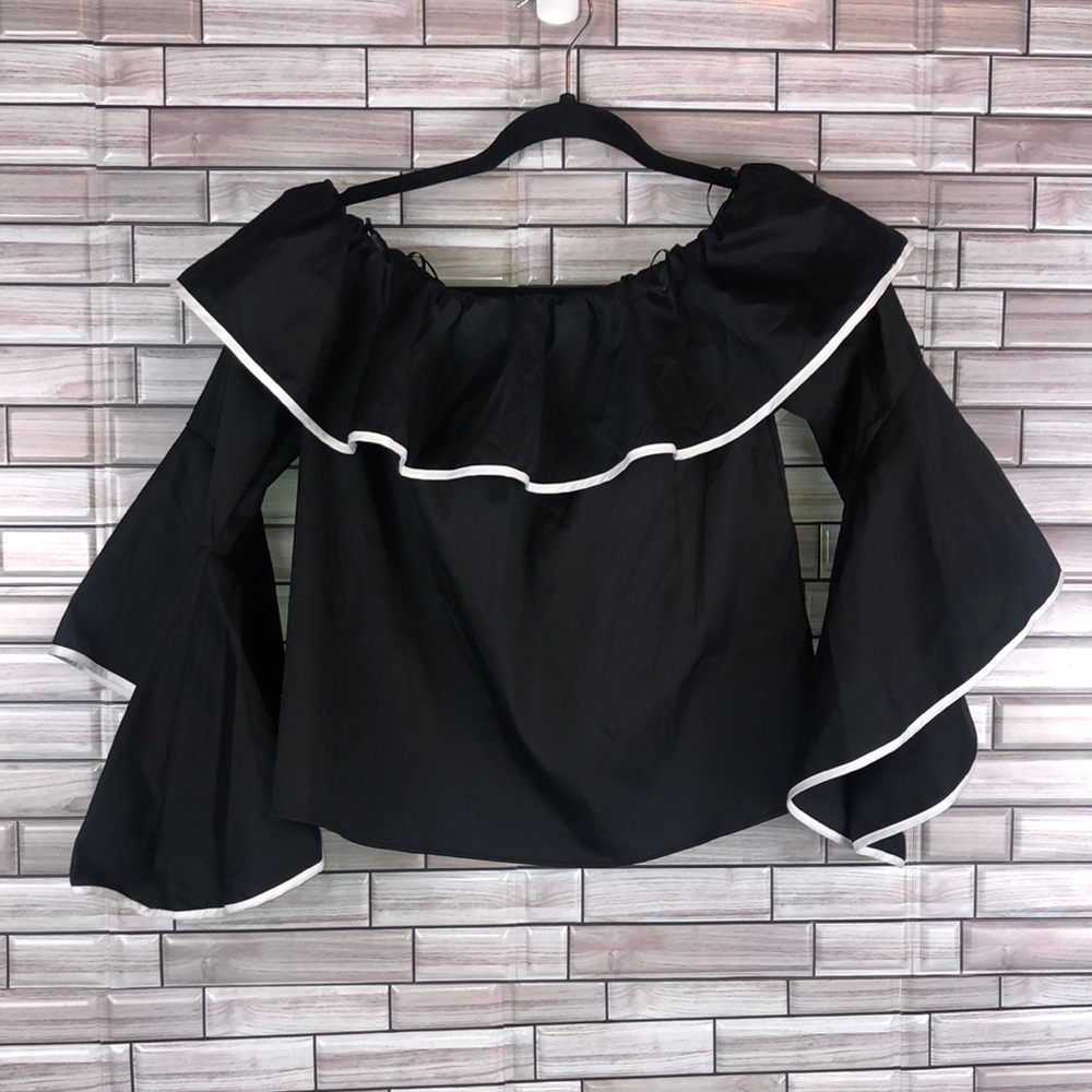 NEW! Zara Basic Off the Shoulder Crop Top Size XS - Picture 1 of 6
